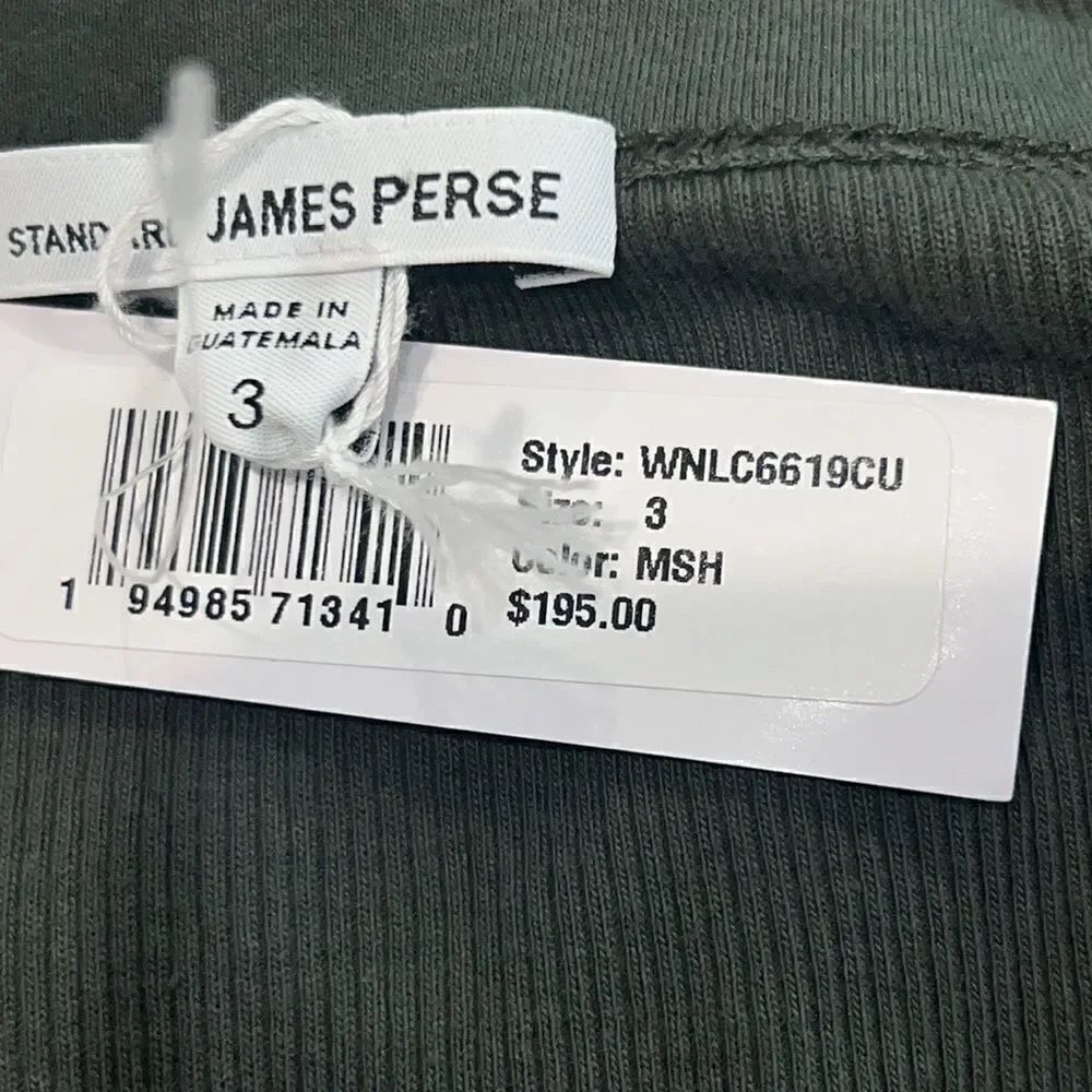 NWT Standard James Perse Sage Green V Neck Ribbed Knit MIDI Dress Large - Picture 11 of 13